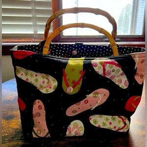 Tasselled Totes | ladies shoe print handbag​